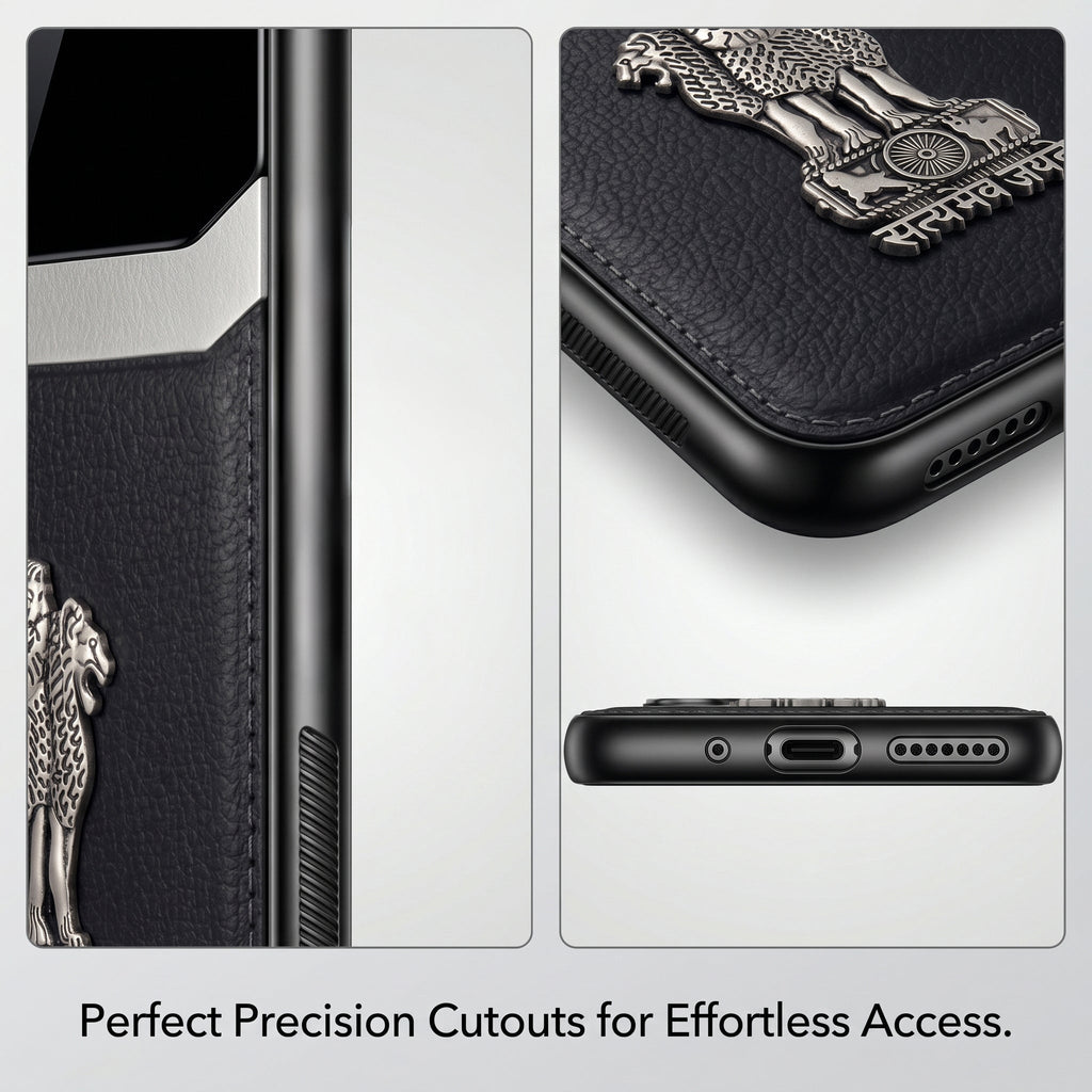 Redmi Note 15 Pro+ 5G Satyamev Jayate 3D Metal Leather Back Case