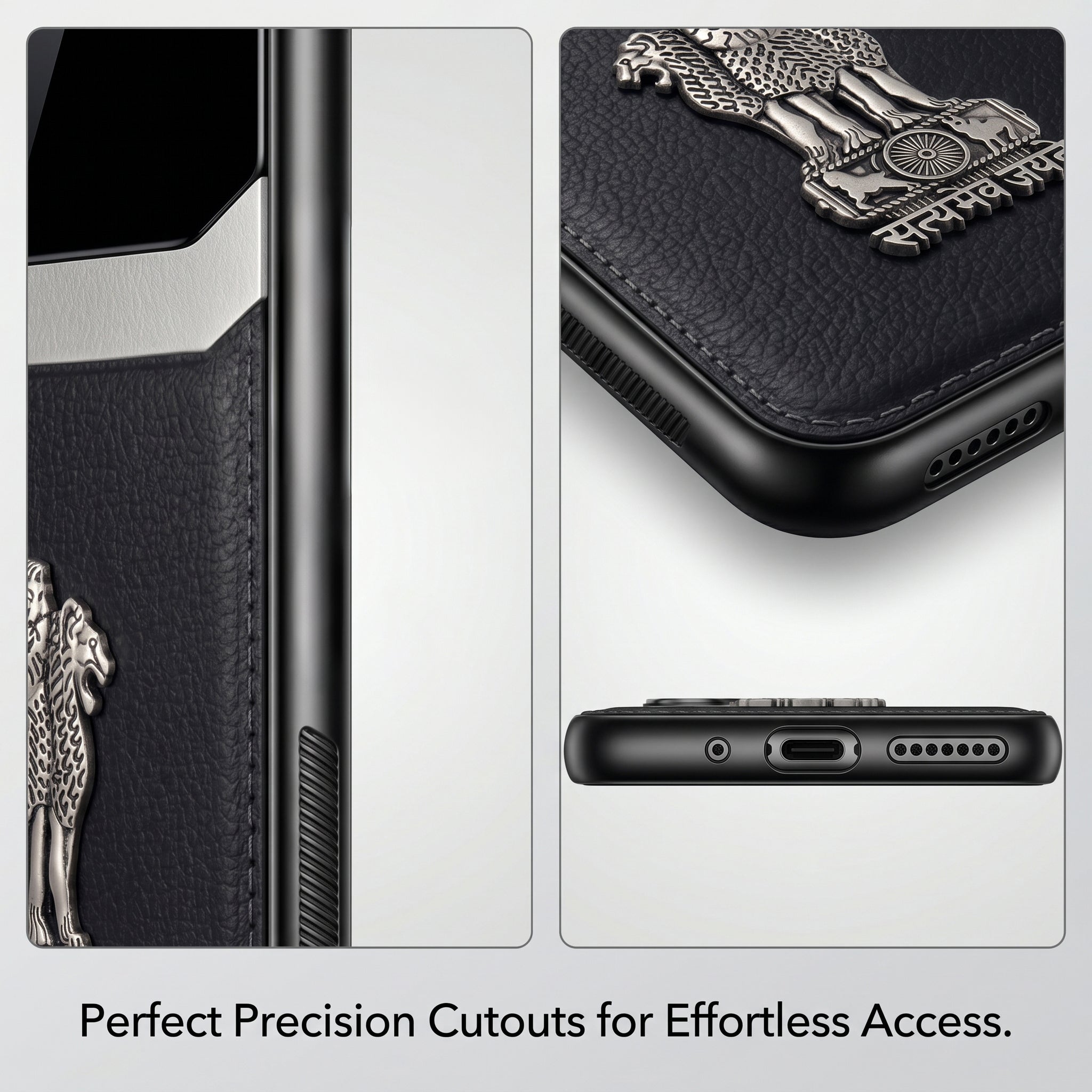 Redmi Note 15 Pro+ 5G Satyamev Jayate 3D Metal Leather Back Case