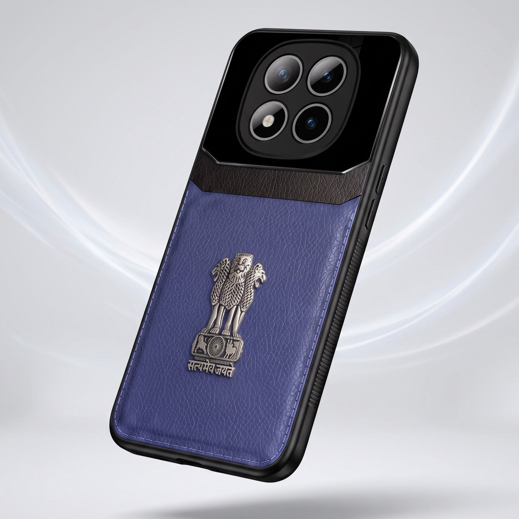 Redmi Note 15 Pro+ 5G Satyamev Jayate 3D Metal Leather Back Case