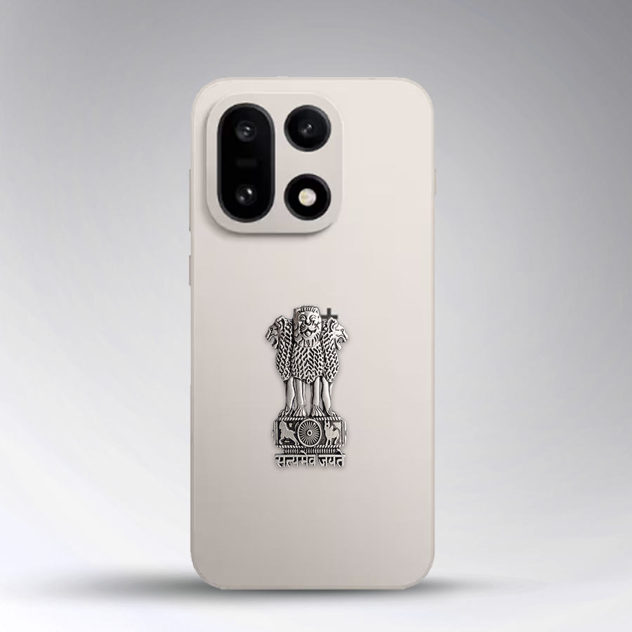 OnePlus 15 5G Compatible Satyamev Jayate 3D Metal Emblem Sticker