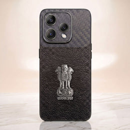 Oppo Reno 15 5G Satyamev Jayate Carbon Fiber Leather Hybrid Phone Case