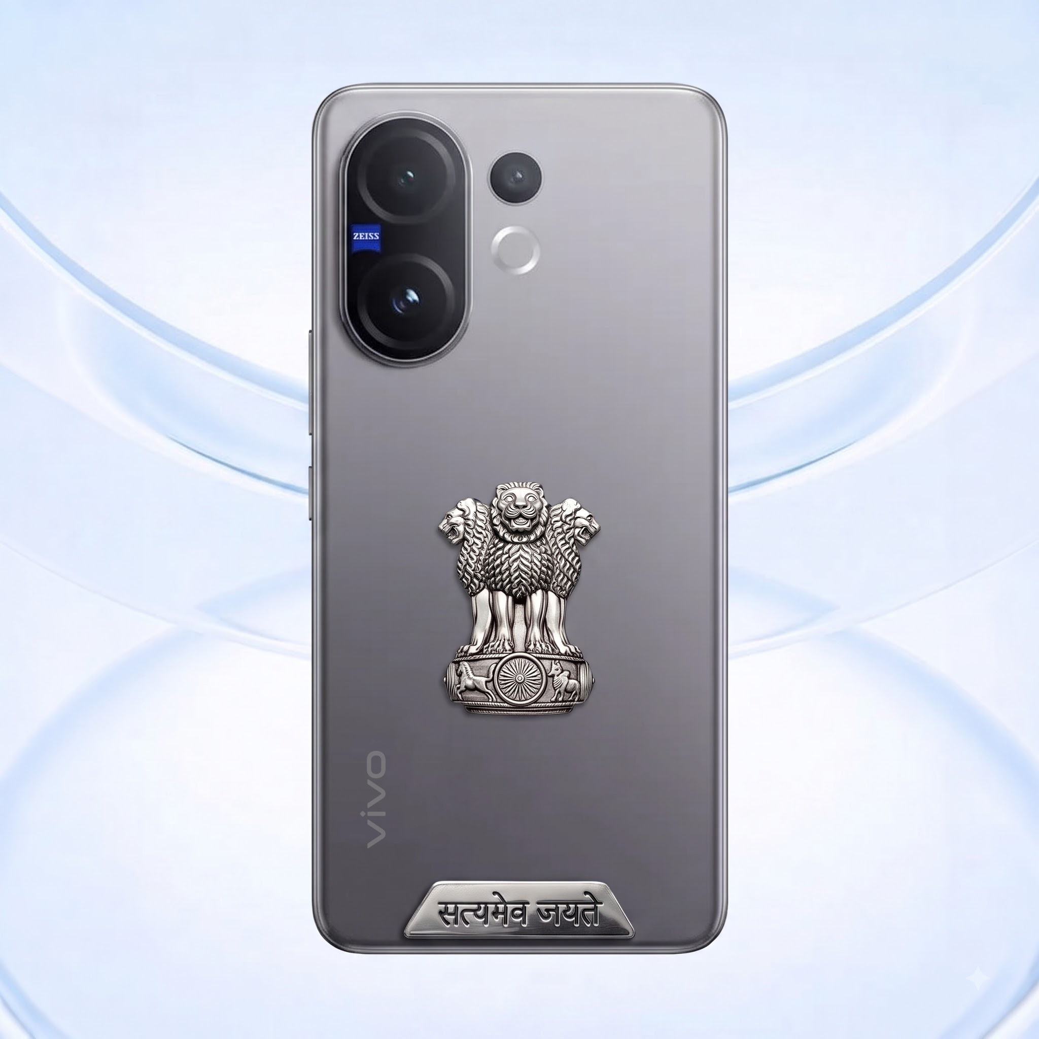 Vivo T4 Pro 5G Compatible Satyamev Jayate 3D Metal Emblem Sticker