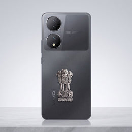 Vivo Y100 5G Compatible Satyamev Jayate 3D Metal Emblem Sticker