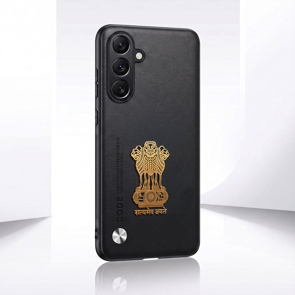 Samsung Galaxy A35 5G Satyamev Jayate Vegan Leather Back Case