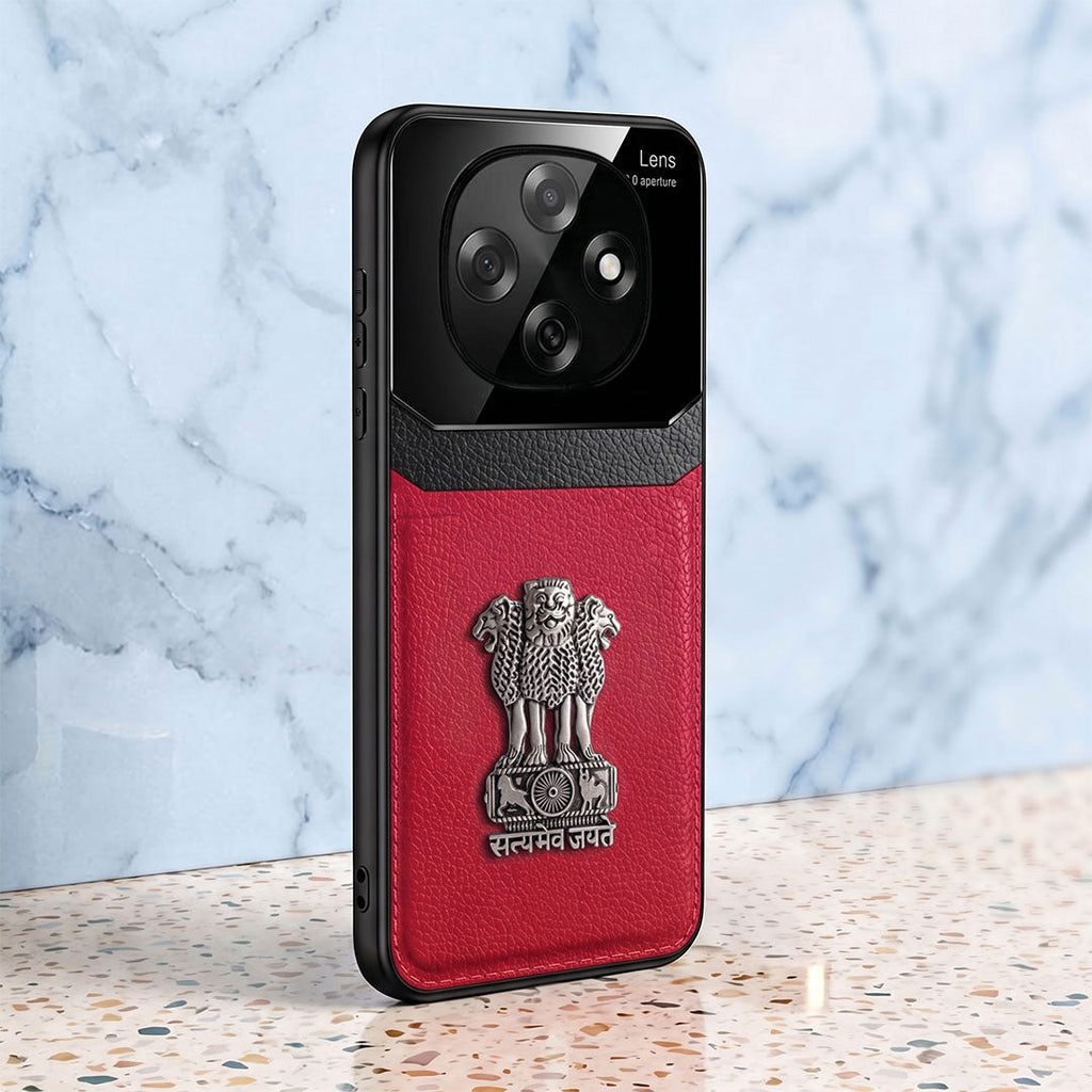 Oppo F31 Pro 5G Satyamev Jayate 3D Metal Leather Back Case