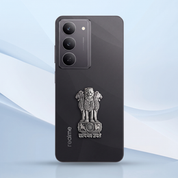 Realme 14X 5G Compatible Satyamev Jayate 3D Metal Emblem Sticker