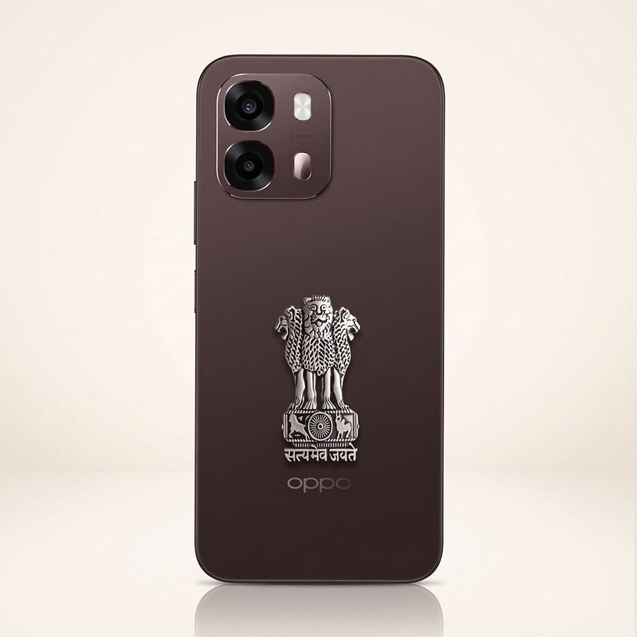 Oppo A6 Pro 5G Compatible Satyamev Jayate 3D Metal Emblem Sticker