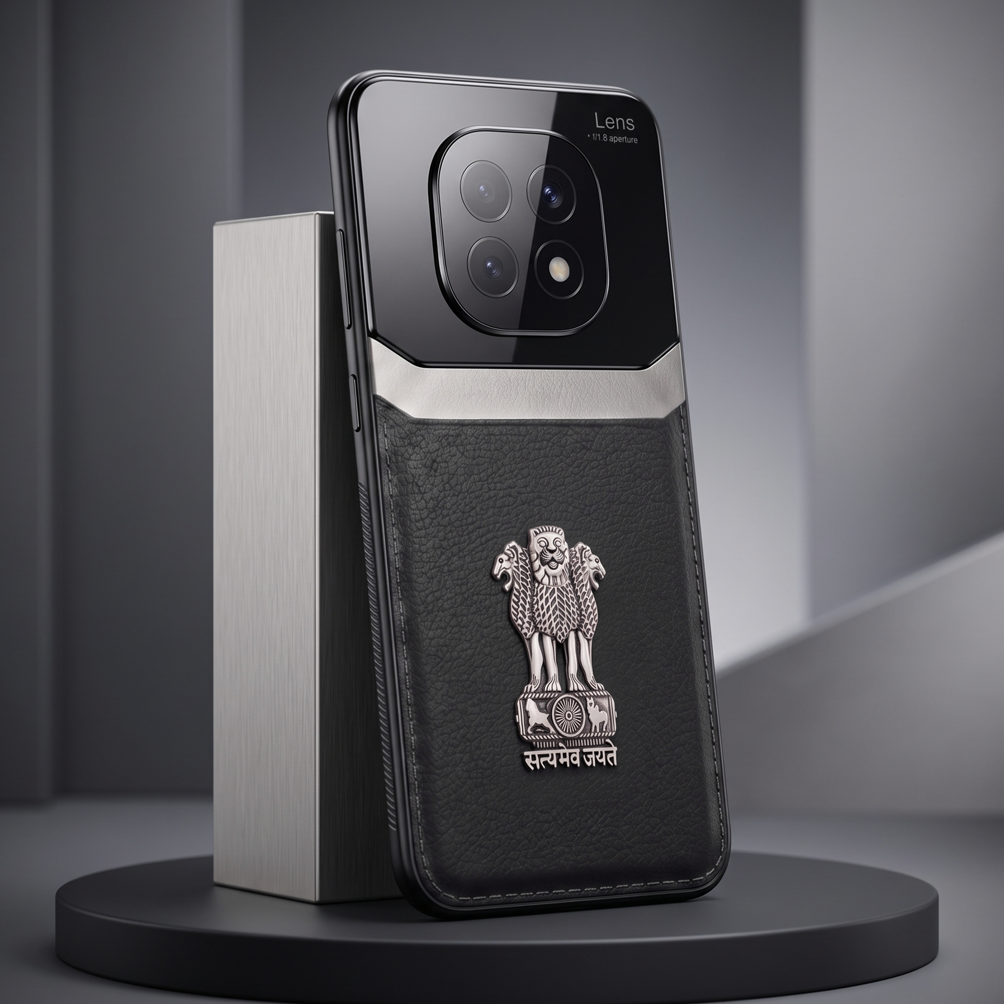 Oppo F29 Pro 5G Satyamev Jayate 3D Metal Leather Back Case