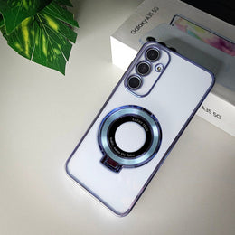 Samsung Galaxy A55 5G Electoplating Magnifier Ring Stand Case