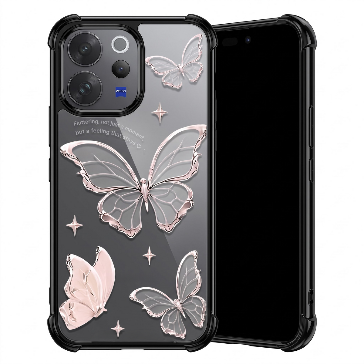 Vivo V70 5G Transparent Butterfly Anti-Yellow Airbag Cover