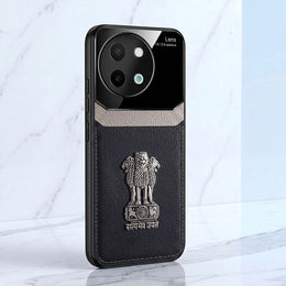 Vivo Y58 5G Satyamev Jayate 3D Metal Leather Back Case