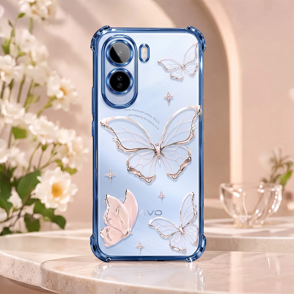Vivo T5 Pro 5G Transparent Butterfly Anti-Yellow Airbag Cover