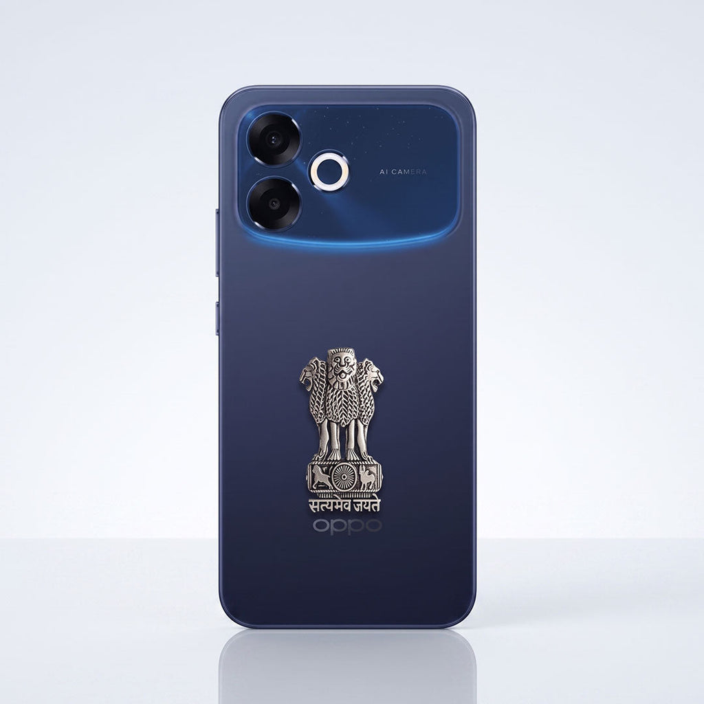 Oppo F33 Pro 5G Compatible Satyamev Jayate 3D Metal Emblem Sticker