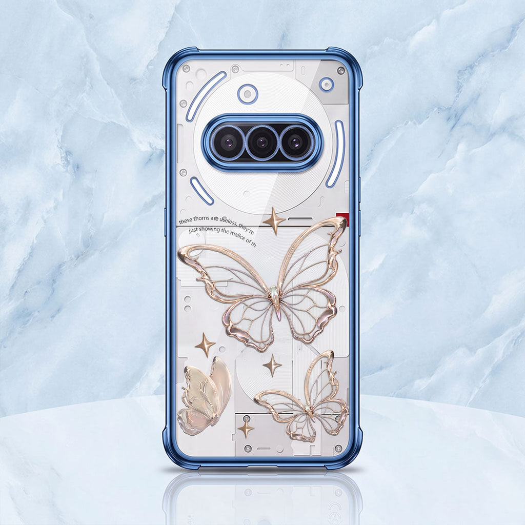 Nothing Phone 3A 5G Transparent Butterfly Anti-Yellow Airbag Cover