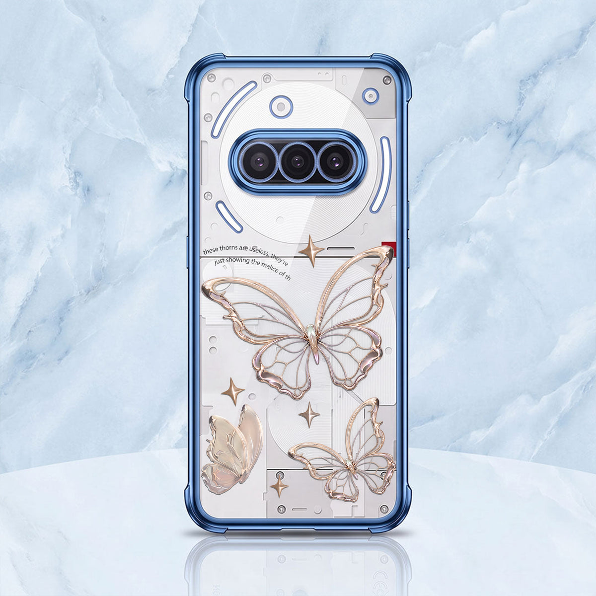 Nothing Phone 3A 5G Transparent Butterfly Anti-Yellow Airbag Cover