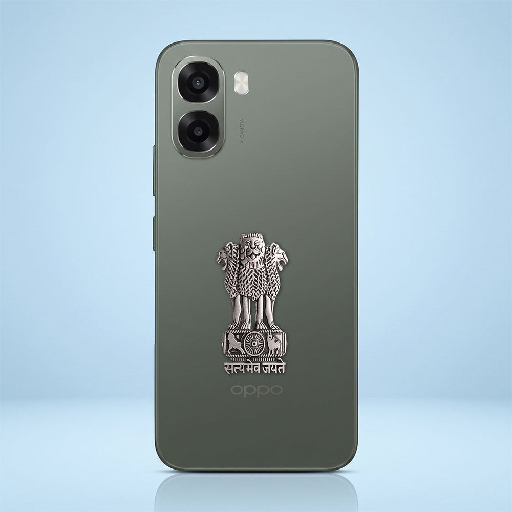 Oppo A6x 5G Compatible Satyamev Jayate 3D Metal Emblem Sticker
