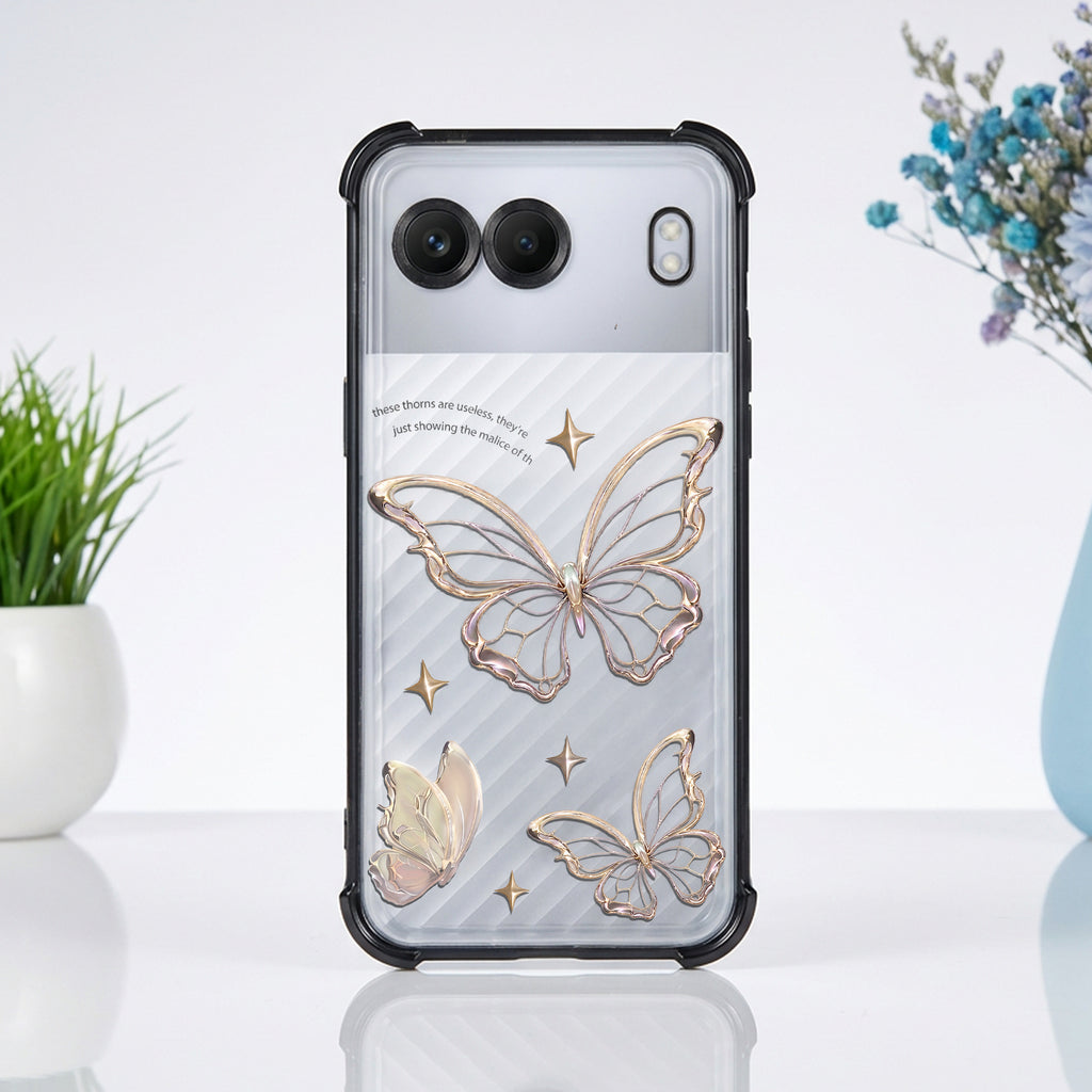 Oneplus Nord 4 5G Transparent Butterfly Anti-Yellow Airbag Cover