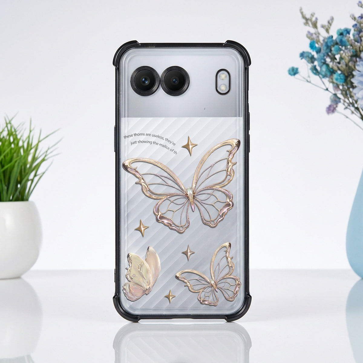 Oneplus Nord 4 5G Transparent Butterfly Anti-Yellow Airbag Cover