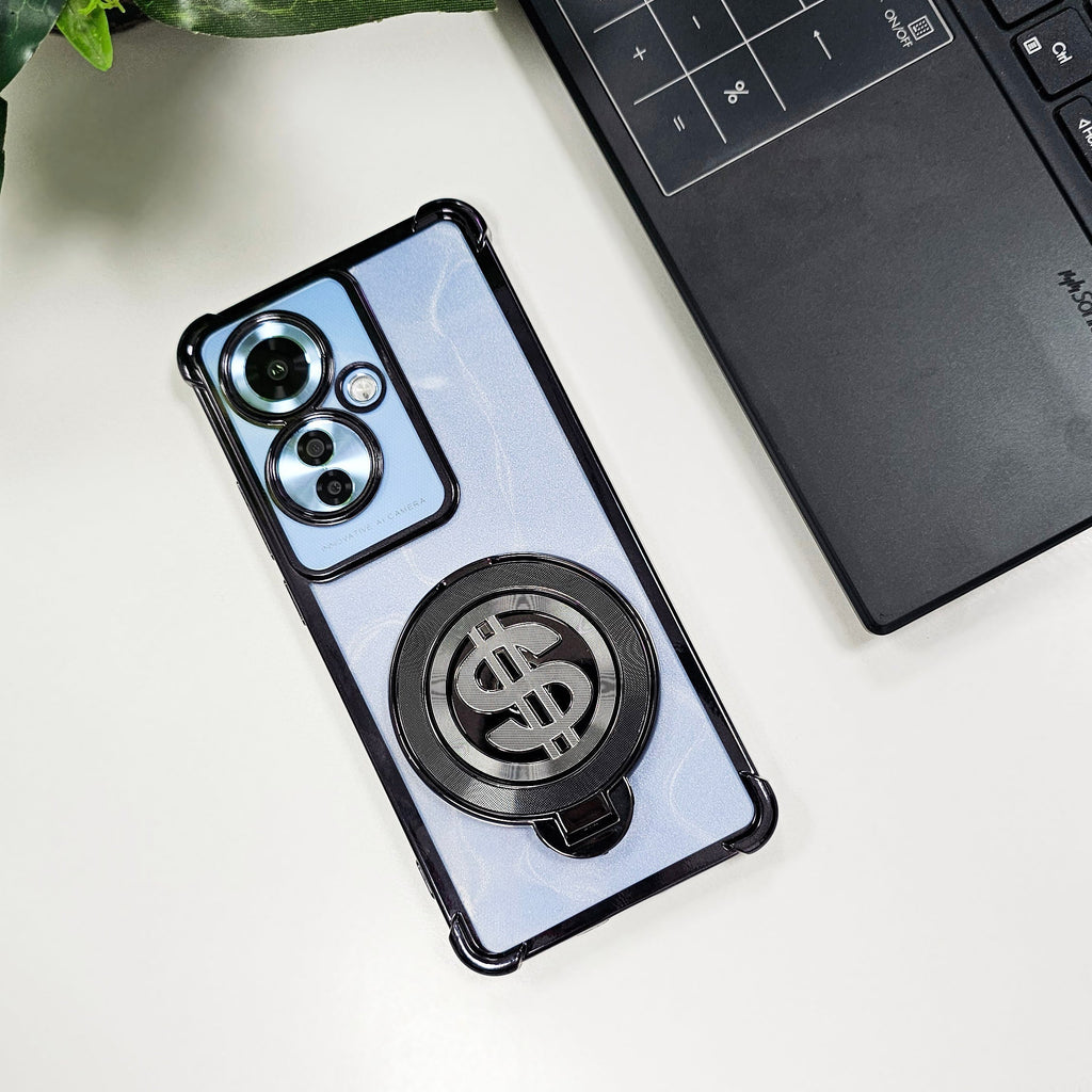 Oppo F25 Pro 5G Four Corner Airbags 100% Original Astro Money Magnet Rotating Dollar Case