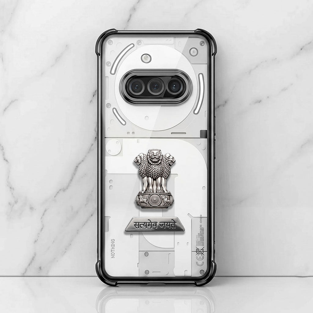 Nothing Phone 3a 5G Satyamev Jayate 2-in-1 Emblem Transparent Shockproof Airbag Case