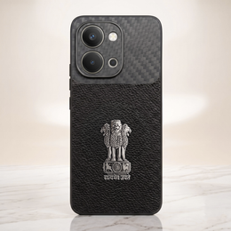 Vivo T5x 5G  Satyamev Jayate Carbon Fiber Leather Hybrid Phone Case