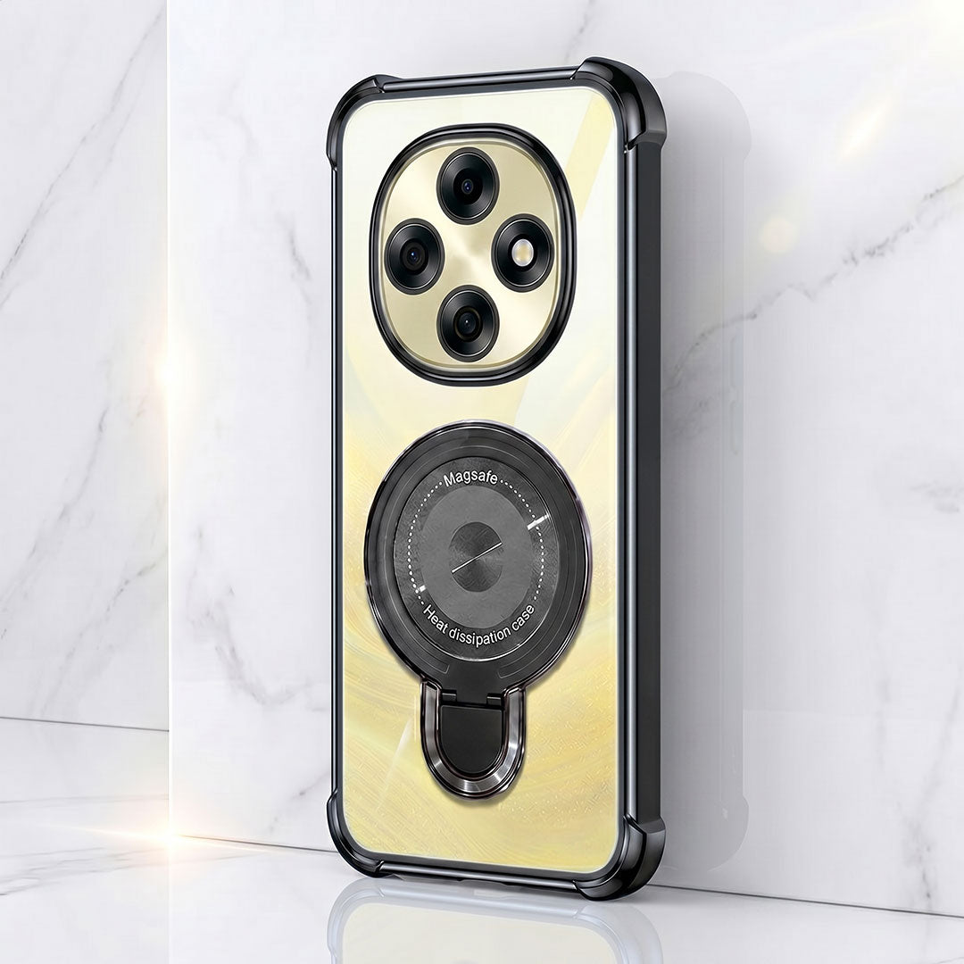 Oppo F31 Pro 5G Luxury Four Corner Invincible Bracket Ring Stand Case