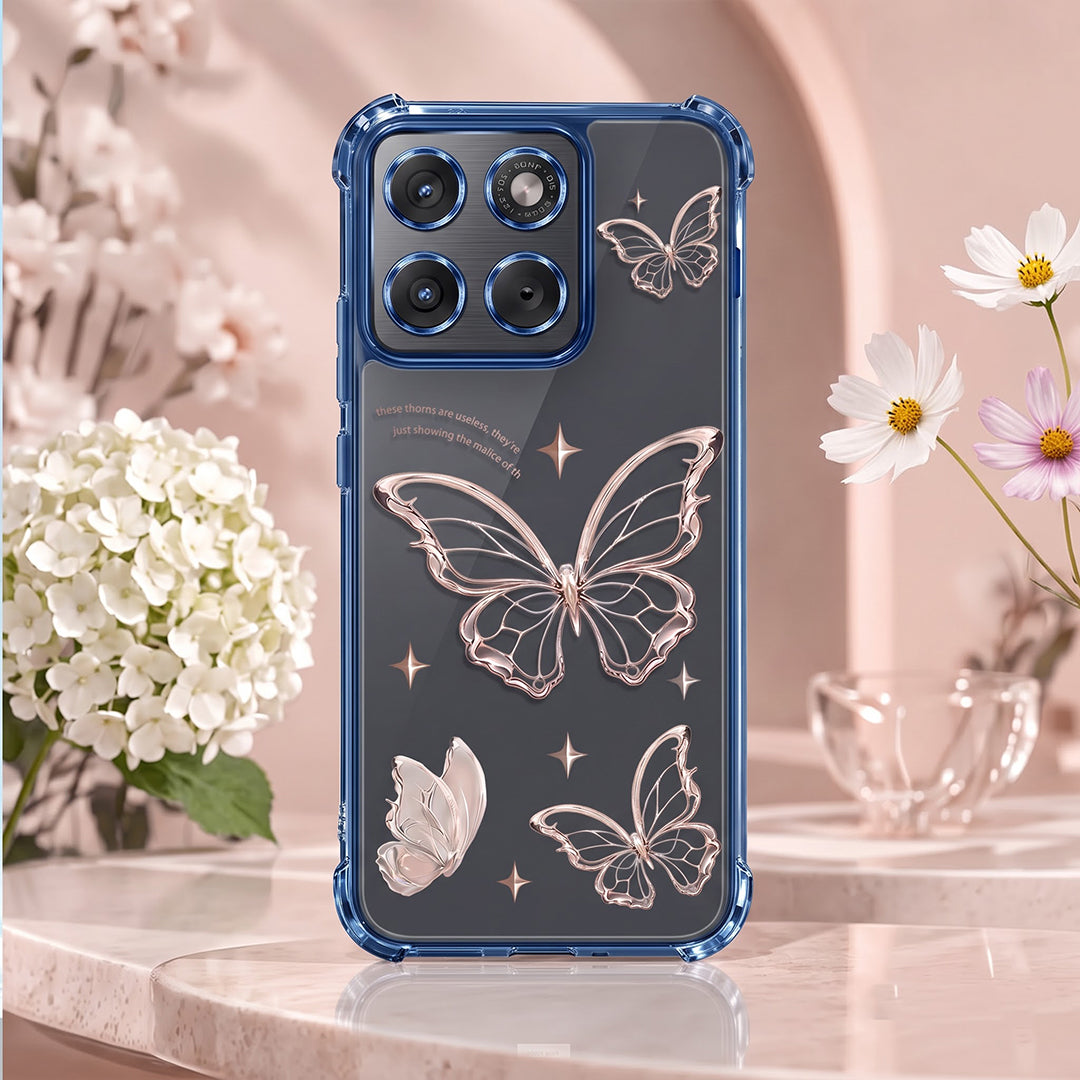 Motorola Edge 70 5G Transparent Butterfly Anti-Yellow Airbag Cover
