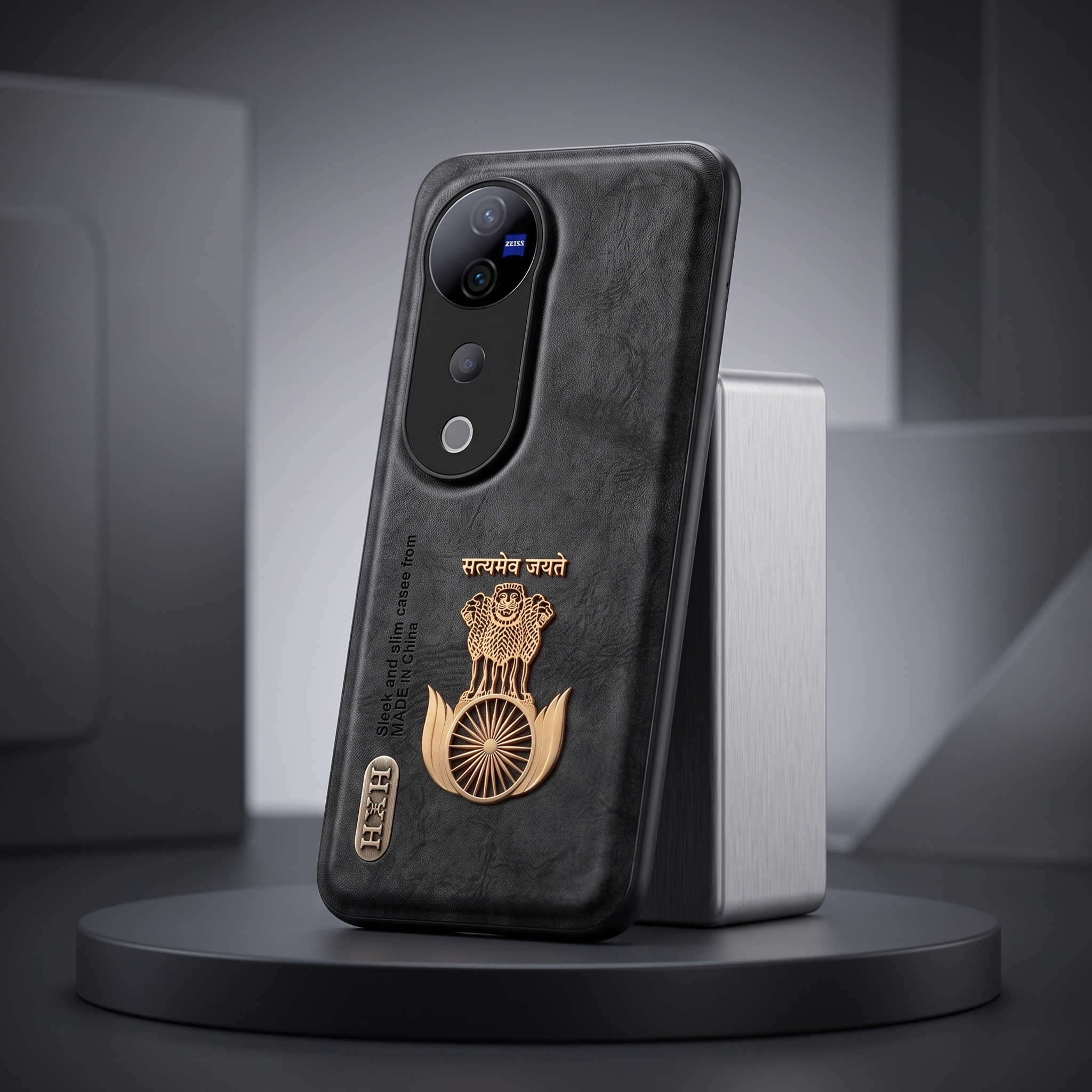 Vivo V40 Pro 5G Skin Feel 3D Satyamev Jayate PU Leather Case