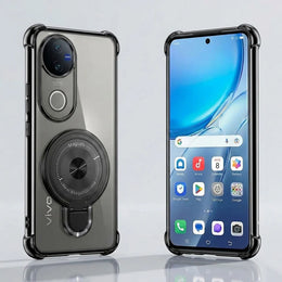 Vivo V50 5G Luxury Four Corner Invincible Bracket Ring Stand Case