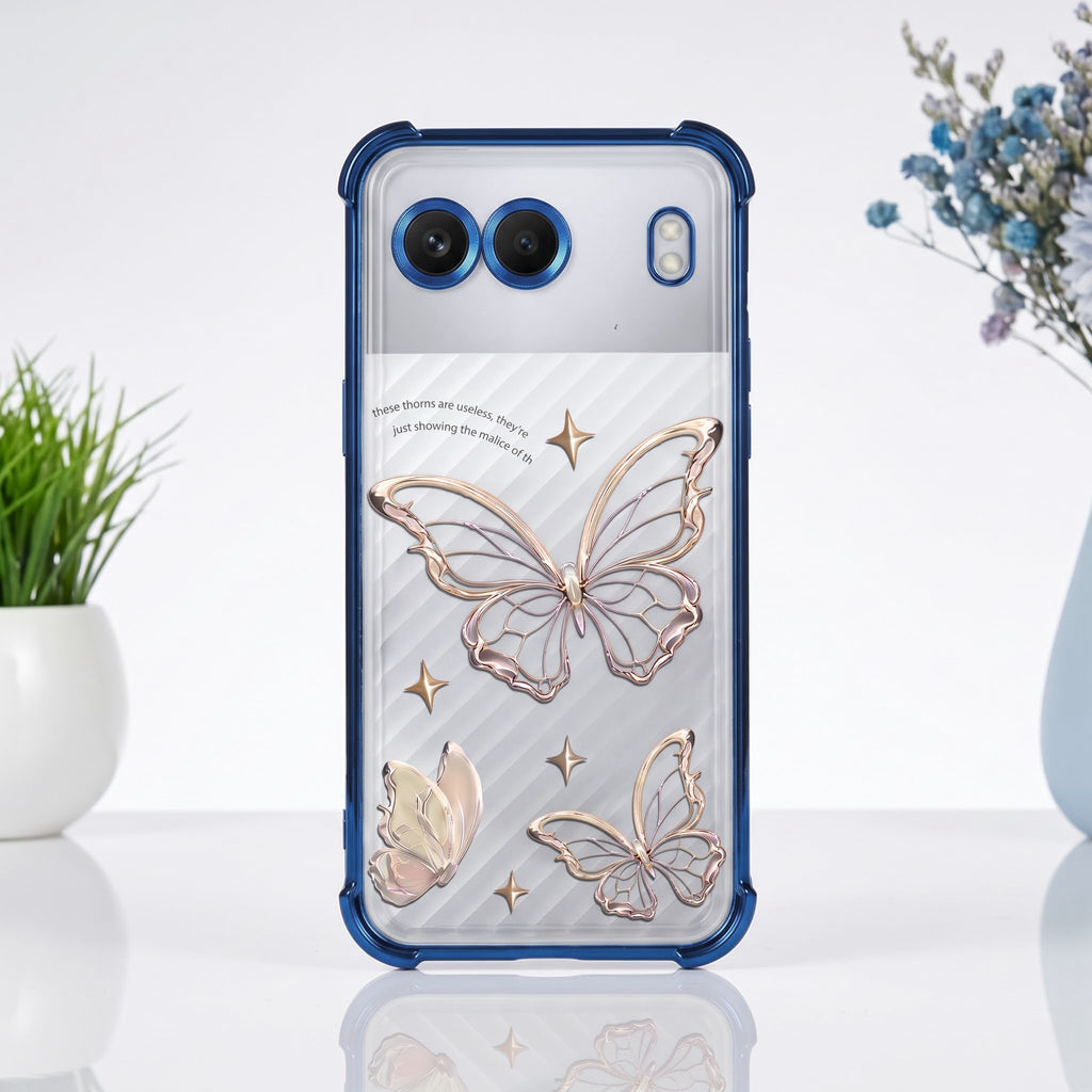 Oneplus Nord 4 5G Transparent Butterfly Anti-Yellow Airbag Cover