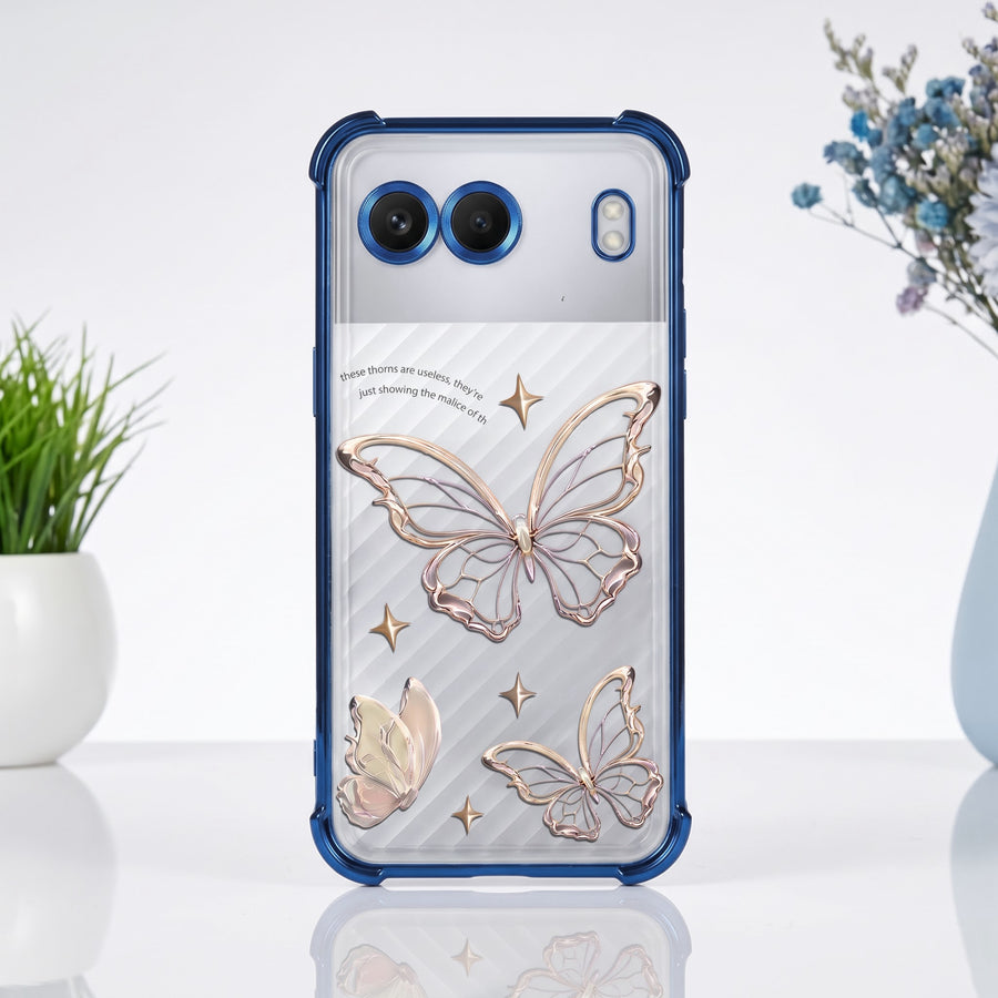 Oneplus Nord 4 5G Transparent Butterfly Anti-Yellow Airbag Cover