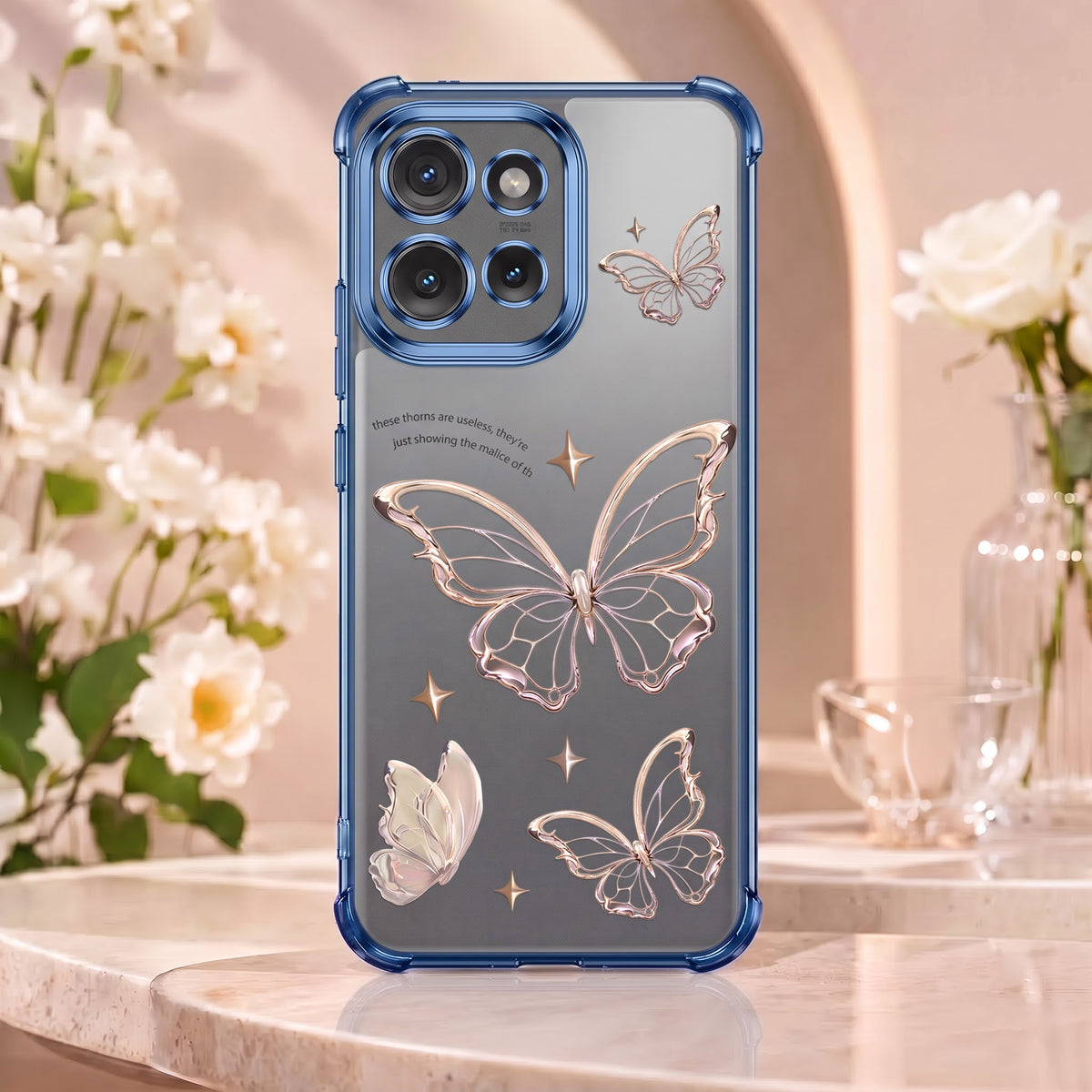 Motorola Edge 50 5G Transparent Butterfly Anti-Yellow Airbag Cover