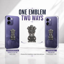 Oppo K14 5G Compatible Satyamev Jayate 3D Metal Emblem Sticker