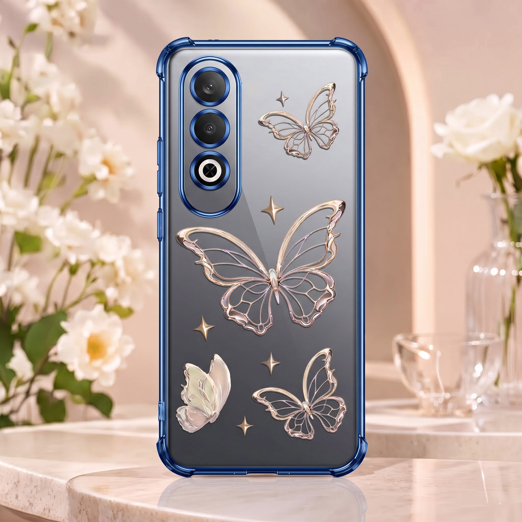 Oneplus Nord CE4 5G Transparent Butterfly Anti-Yellow Airbag Cover