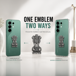 Tecno Camon 50 Ultra 5G Compatible Satyamev Jayate 3D Metal Emblem Sticker