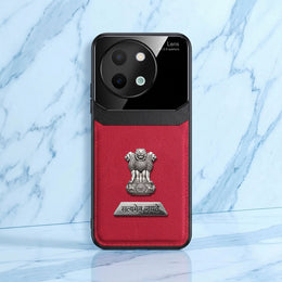 Vivo Y58 5G Satyamev Jayate 2-in-1 Emblem Leather Lens Protective Back Case