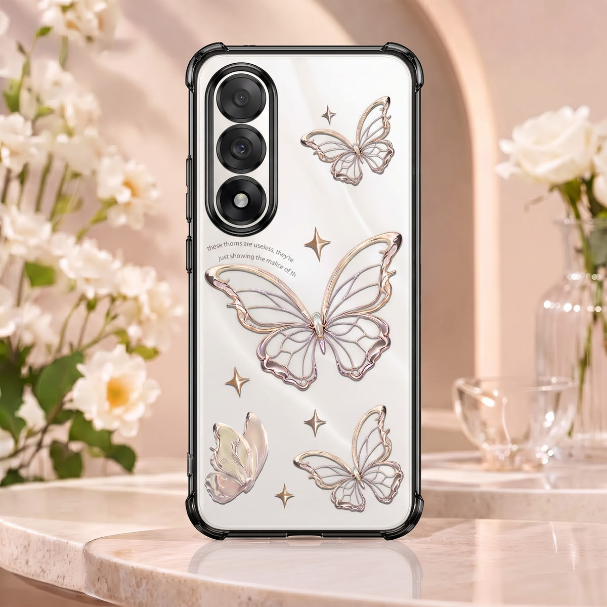 Oneplus Nord 5 5G Transparent Butterfly Anti-Yellow Airbag Cover