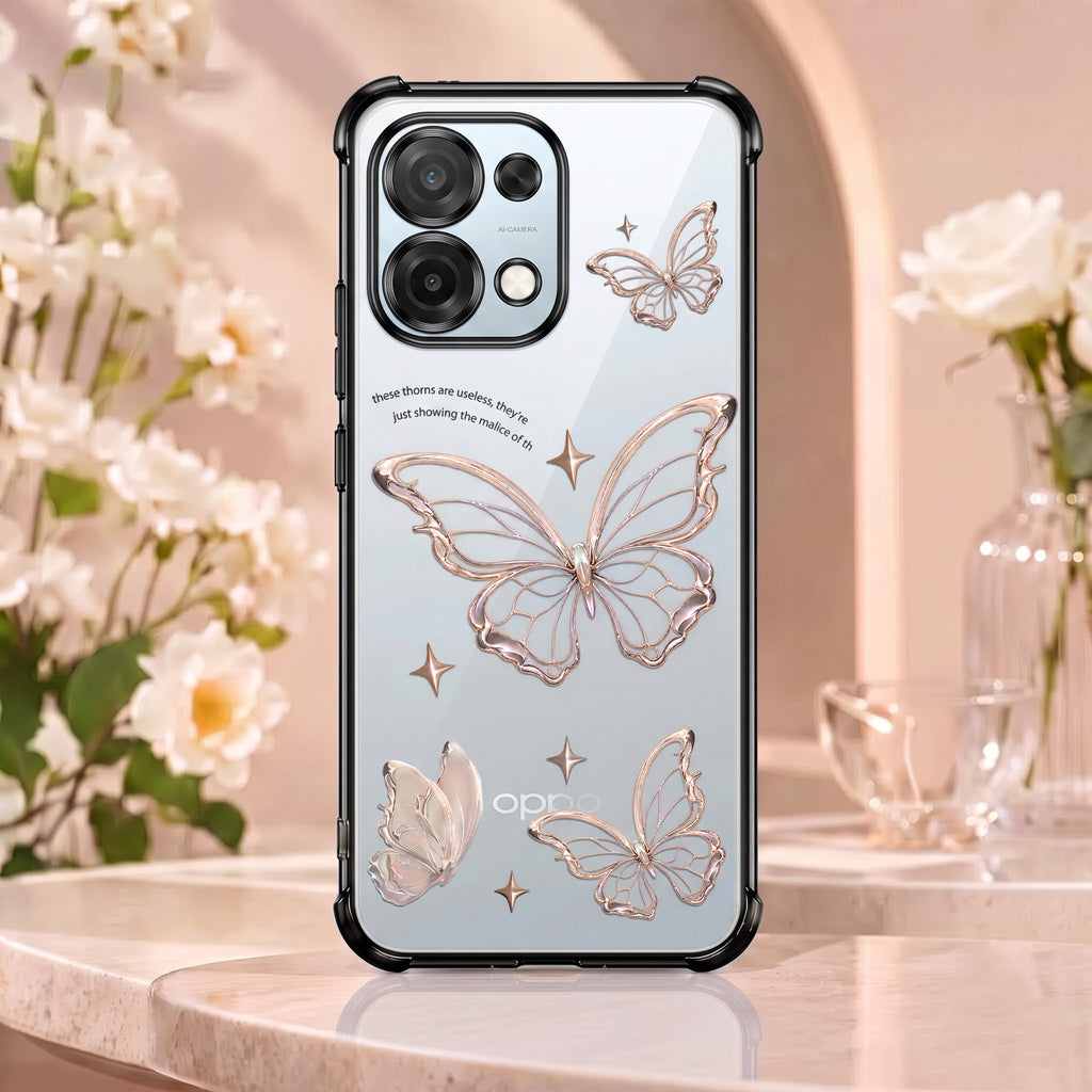 Oppo F31 5G Transparent Butterfly Anti-Yellow Airbag Cover