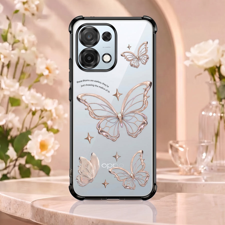 Oppo F31 5G Transparent Butterfly Anti-Yellow Airbag Cover