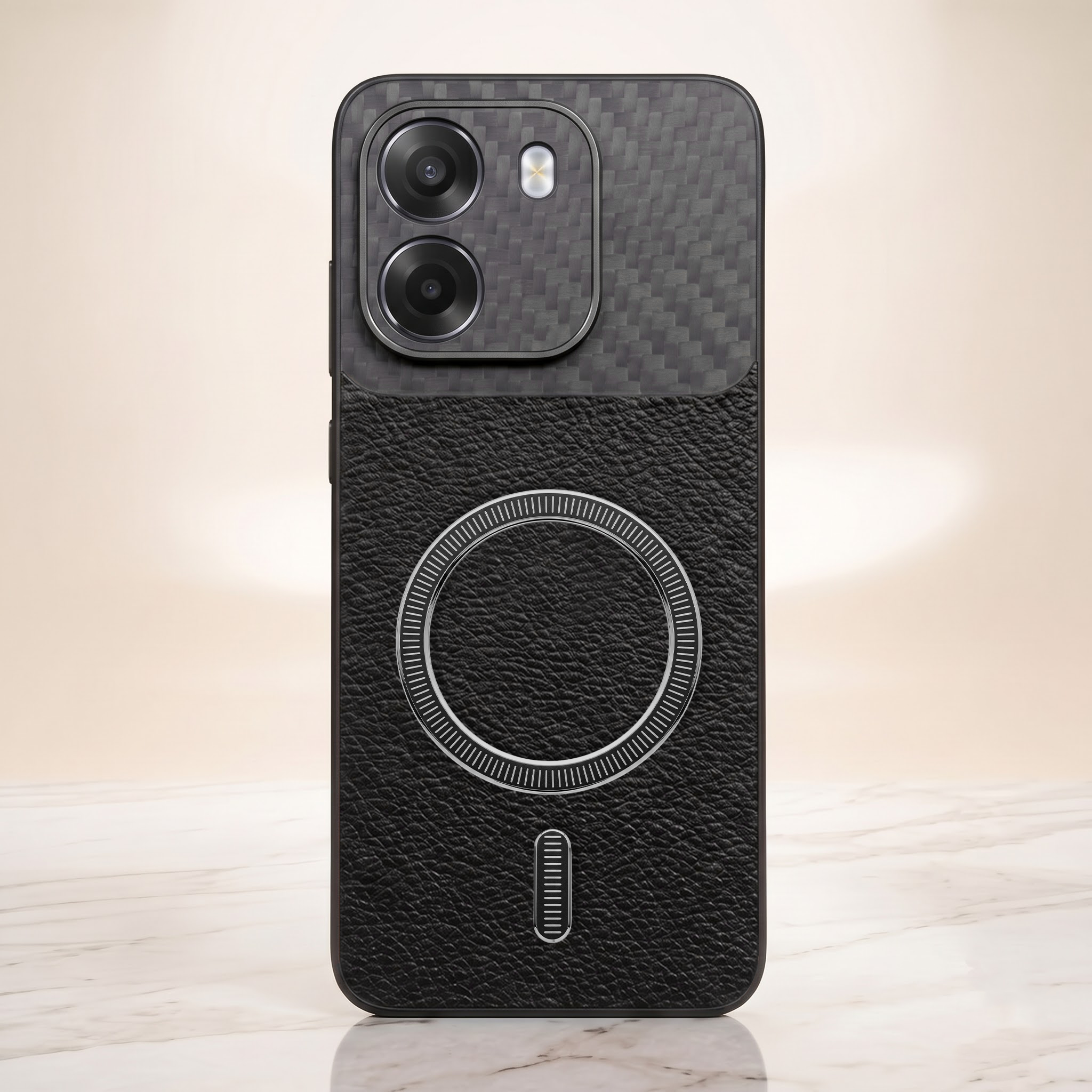 Oppo K14 5G Carbon Fiber Leather Hybrid MagSafe Magnetic Case