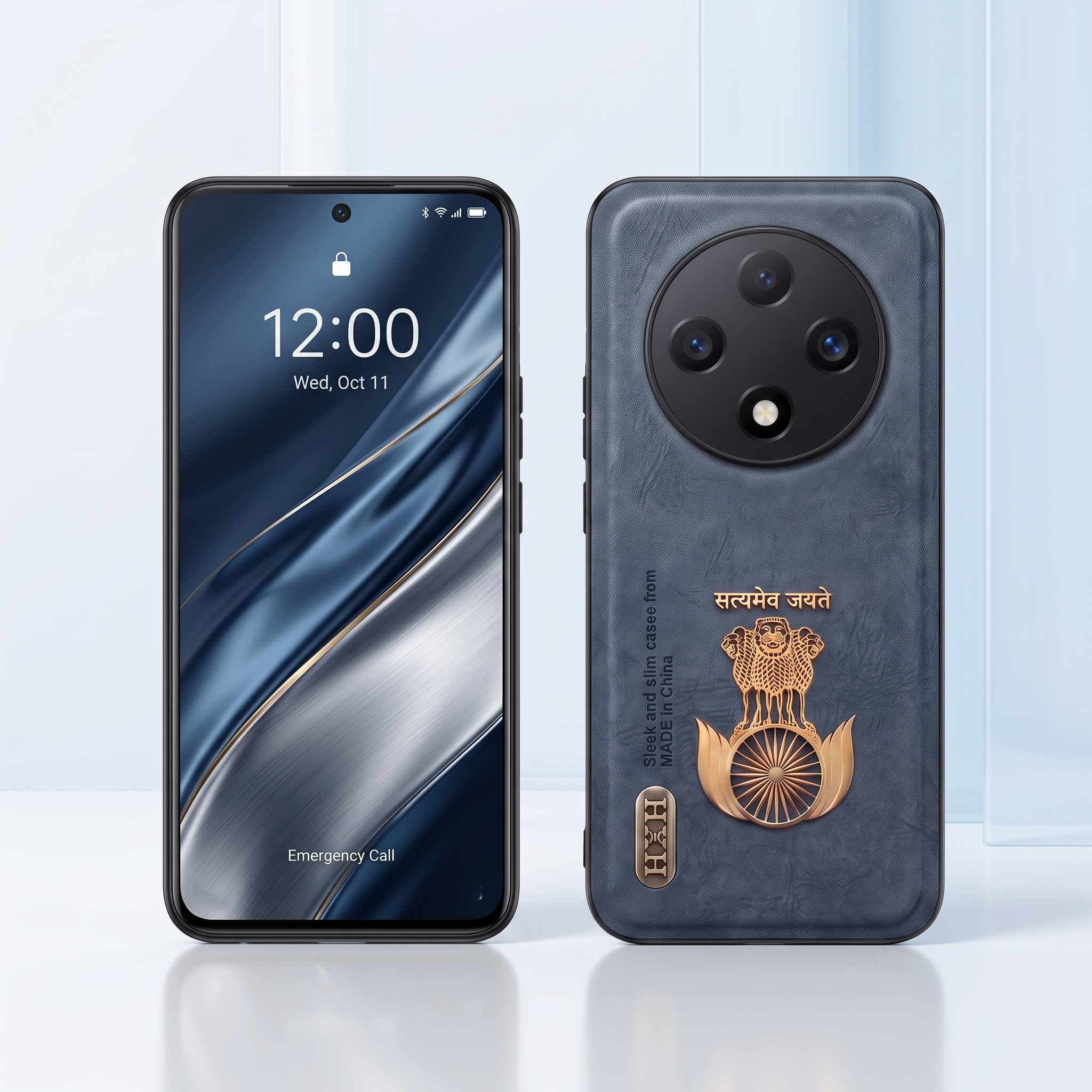 Oppo F27 Pro+ 5G Skin Feel 3D Satyamev Jayate PU Leather Case