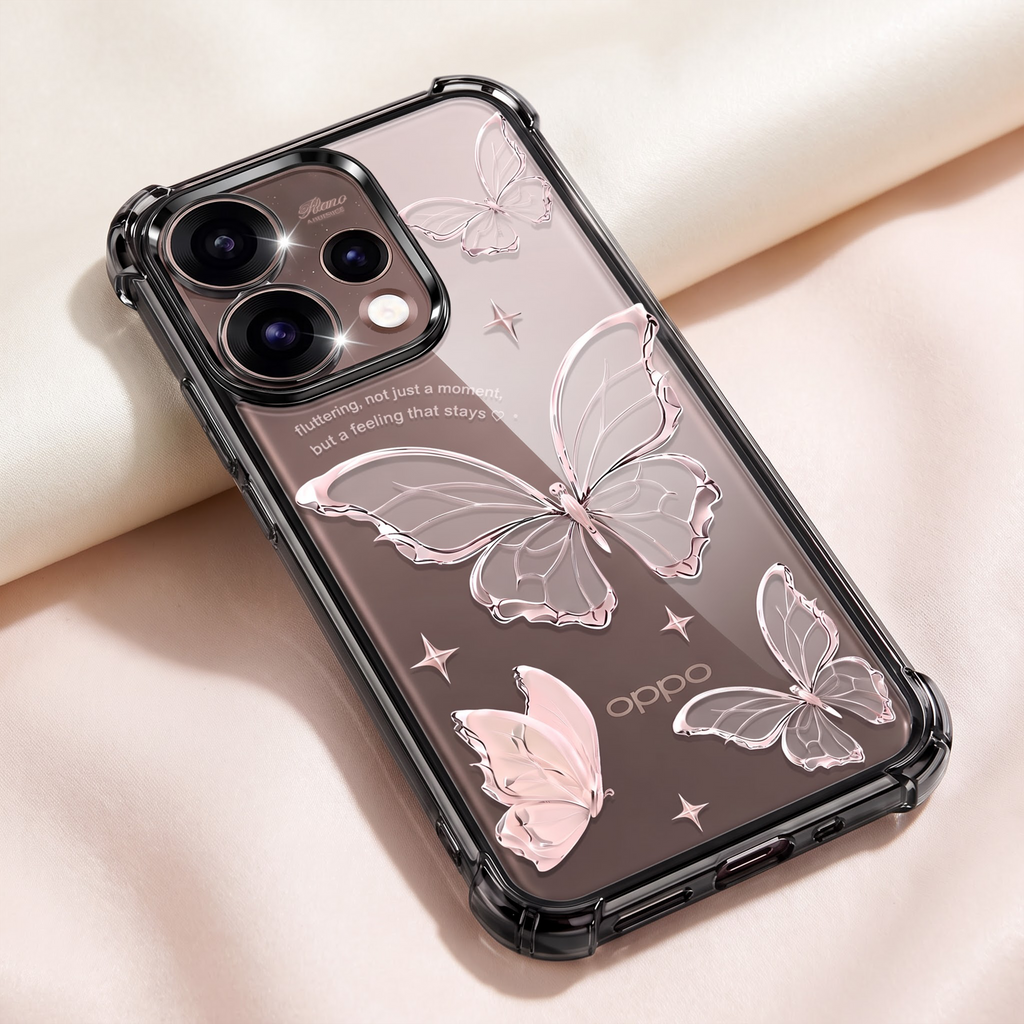 Oppo Reno 15 5G Transparent Butterfly Anti-Yellow Airbag Cover