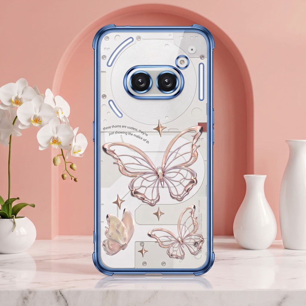Nothing Phone 2A 5G Transparent Butterfly Anti-Yellow Airbag Cover