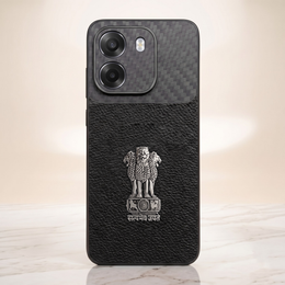 Oppo K14 5G Satyamev Jayate Carbon Fiber Leather Hybrid Phone Case