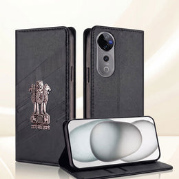 Vivo V40 Pro 5G Satyamev Jayate 3D Emblem Magnetic Flip Wallet Case