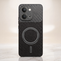 Vivo T5X 5G Carbon Fiber Leather Hybrid MagSafe Magnetic Case