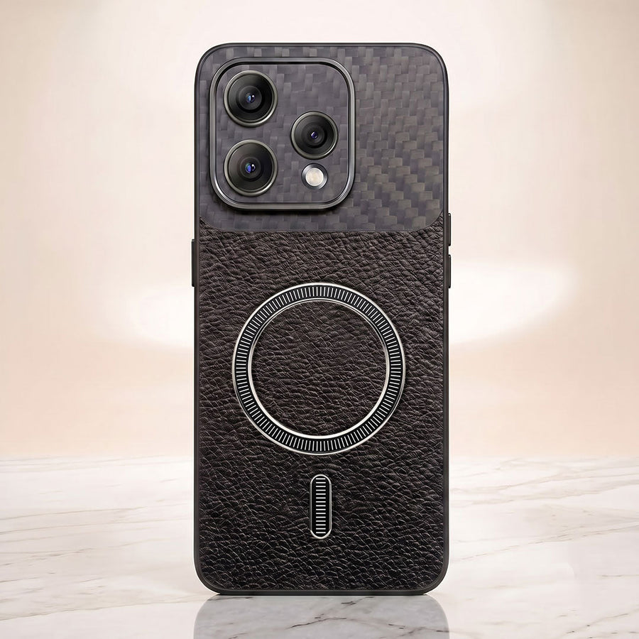 Oppo Reno 15 5G Carbon Fiber Leather Hybrid MagSafe Magnetic Case