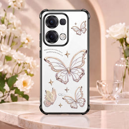 Oppo Reno 13 5G Transparent Butterfly Anti-Yellow Airbag Cover