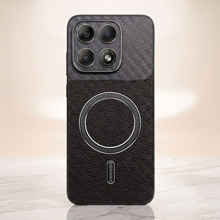Motorola Edge 70 Pro 5G Carbon Fiber Leather Hybrid MagSafe Magnetic Case