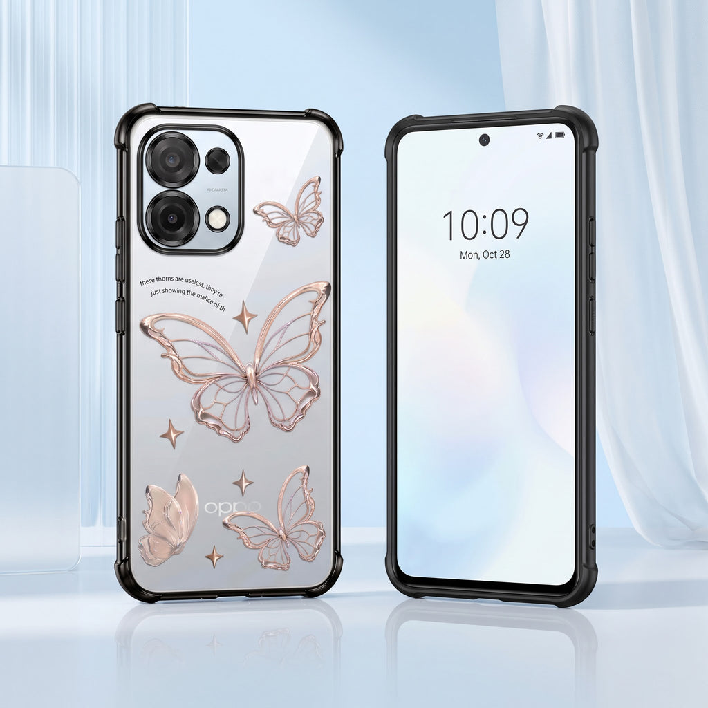Oppo F31 5G Transparent Butterfly Anti-Yellow Airbag Cover